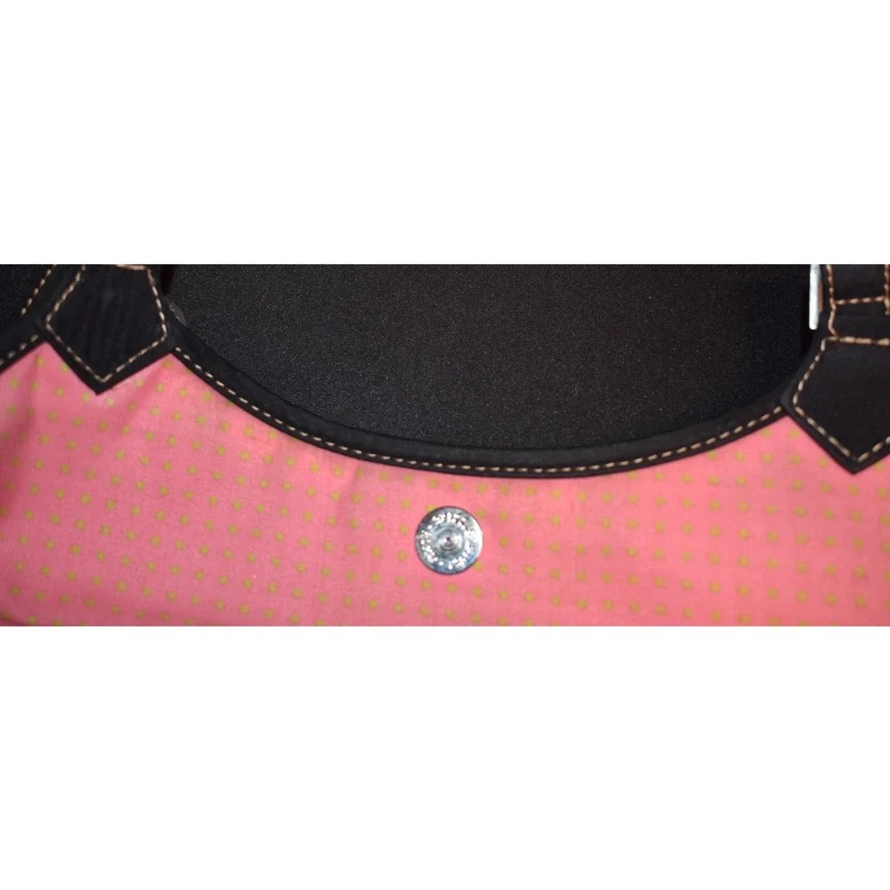 THE SAK Black Crochet Hobo Bag - Knit Boho Shoulder Purse - Pink Lining 11